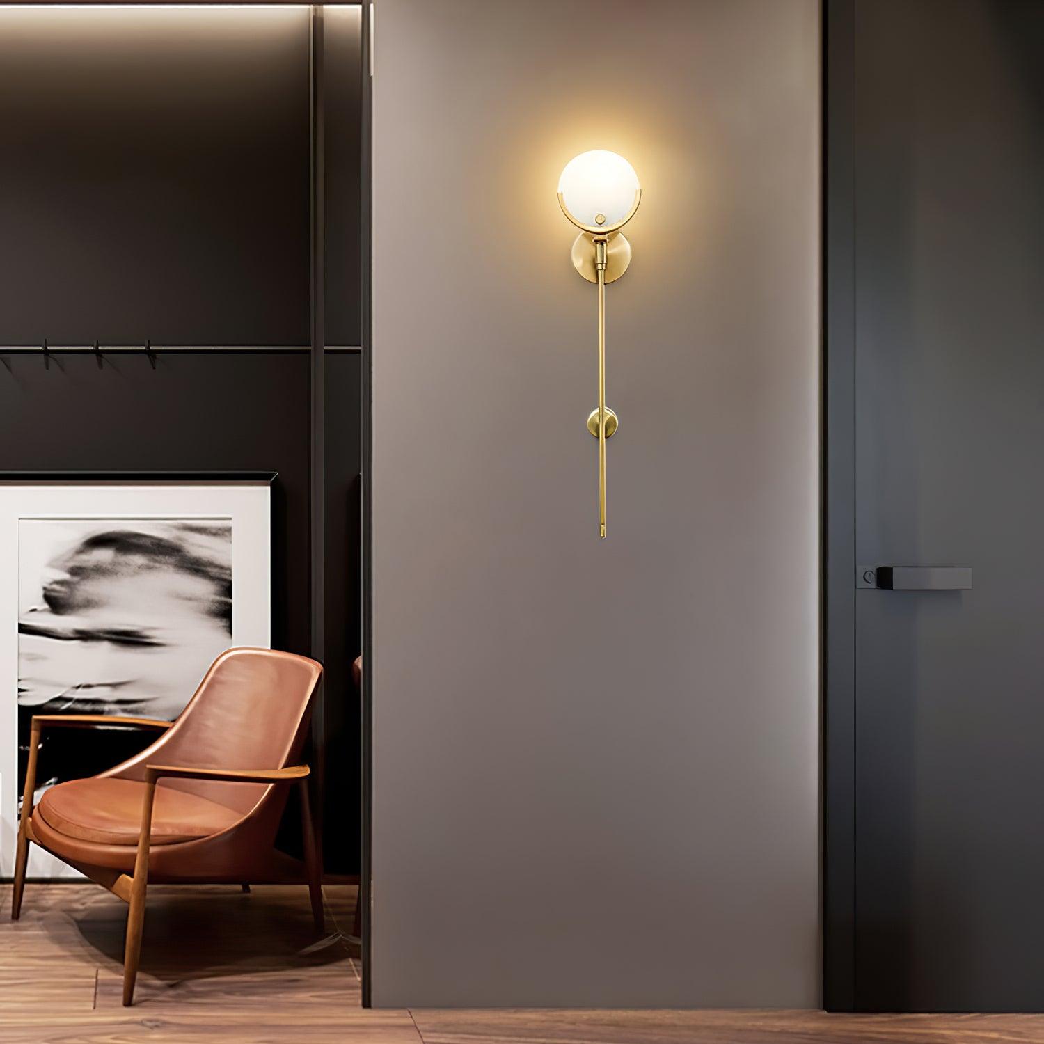 Aminex Sphere Alabaster Wall Light-Neutral Decor