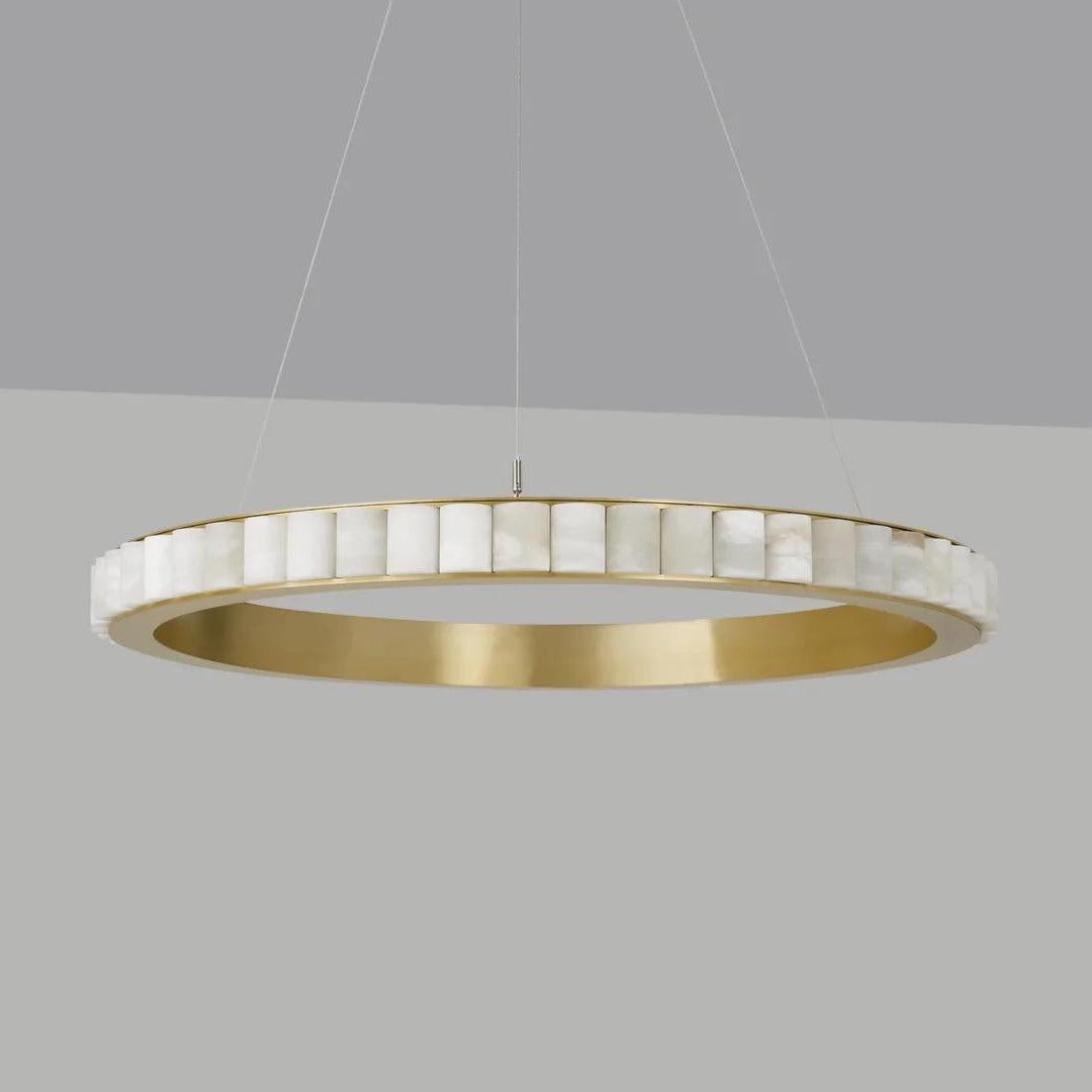 Lyra Postmodern Luxury Stainless Alabaster Chandelier-Neutral Decor