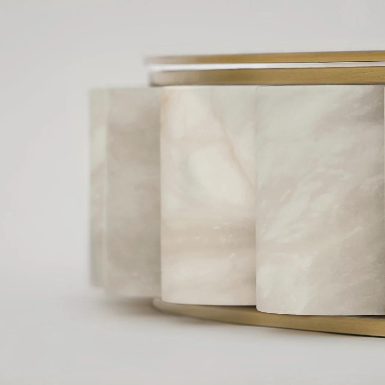 Lyra Postmodern Luxury Stainless Alabaster Chandelier-Neutral Decor