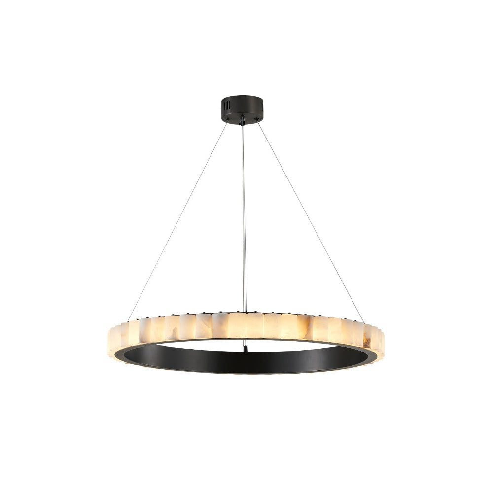 Lyra Postmodern Luxury Stainless Alabaster Chandelier-Neutral Decor
