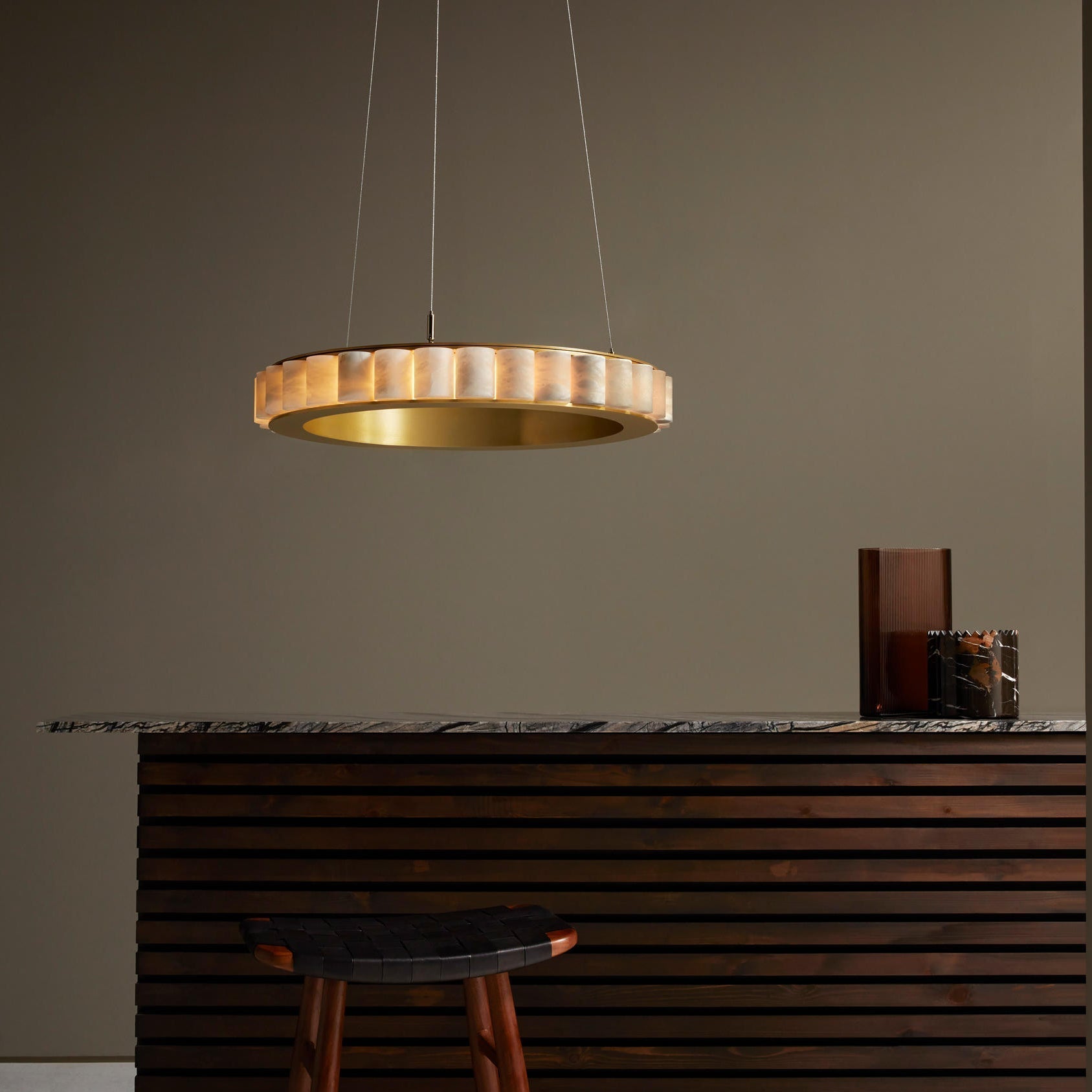 Lyra Postmodern Luxury Stainless Alabaster Chandelier-Neutral Decor