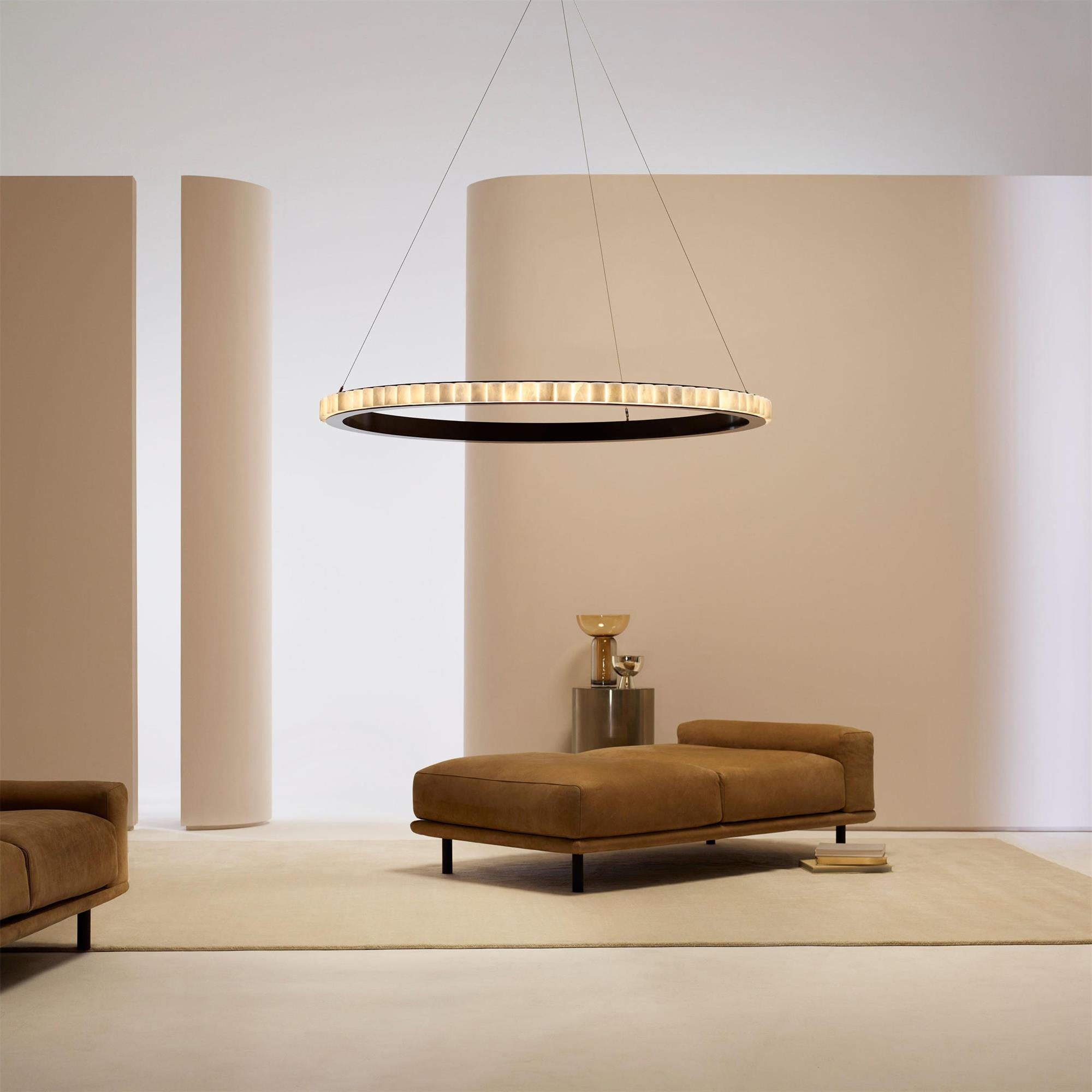 Lyra Postmodern Luxury Stainless Alabaster Chandelier-Neutral Decor
