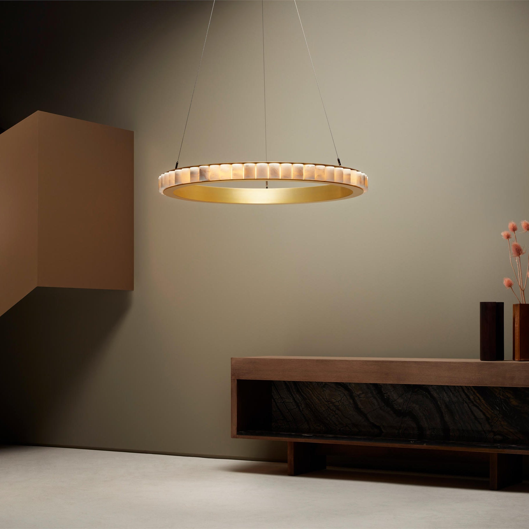 Lyra Postmodern Luxury Stainless Alabaster Chandelier-Neutral Decor