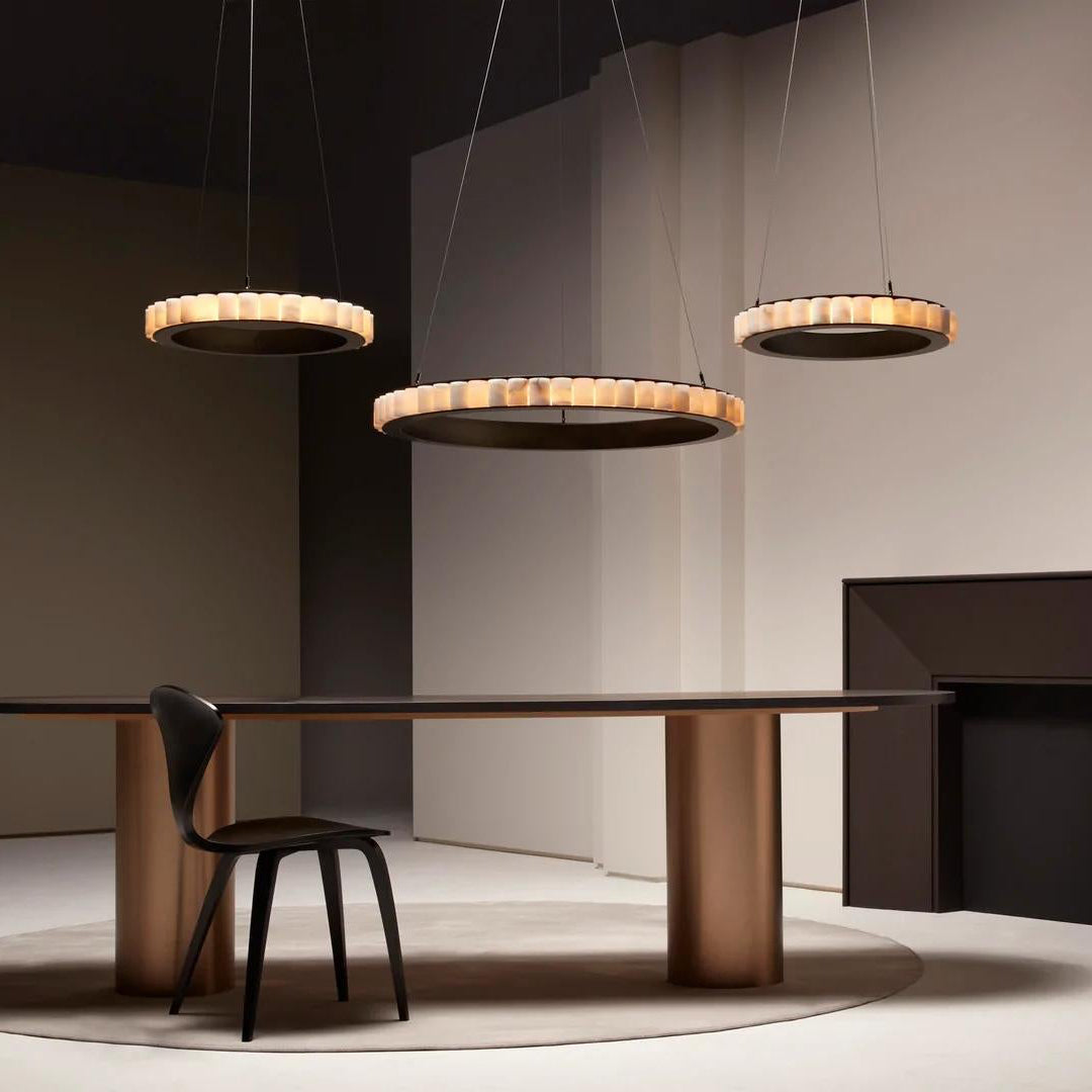 Lyra Postmodern Luxury Stainless Alabaster Chandelier-Neutral Decor