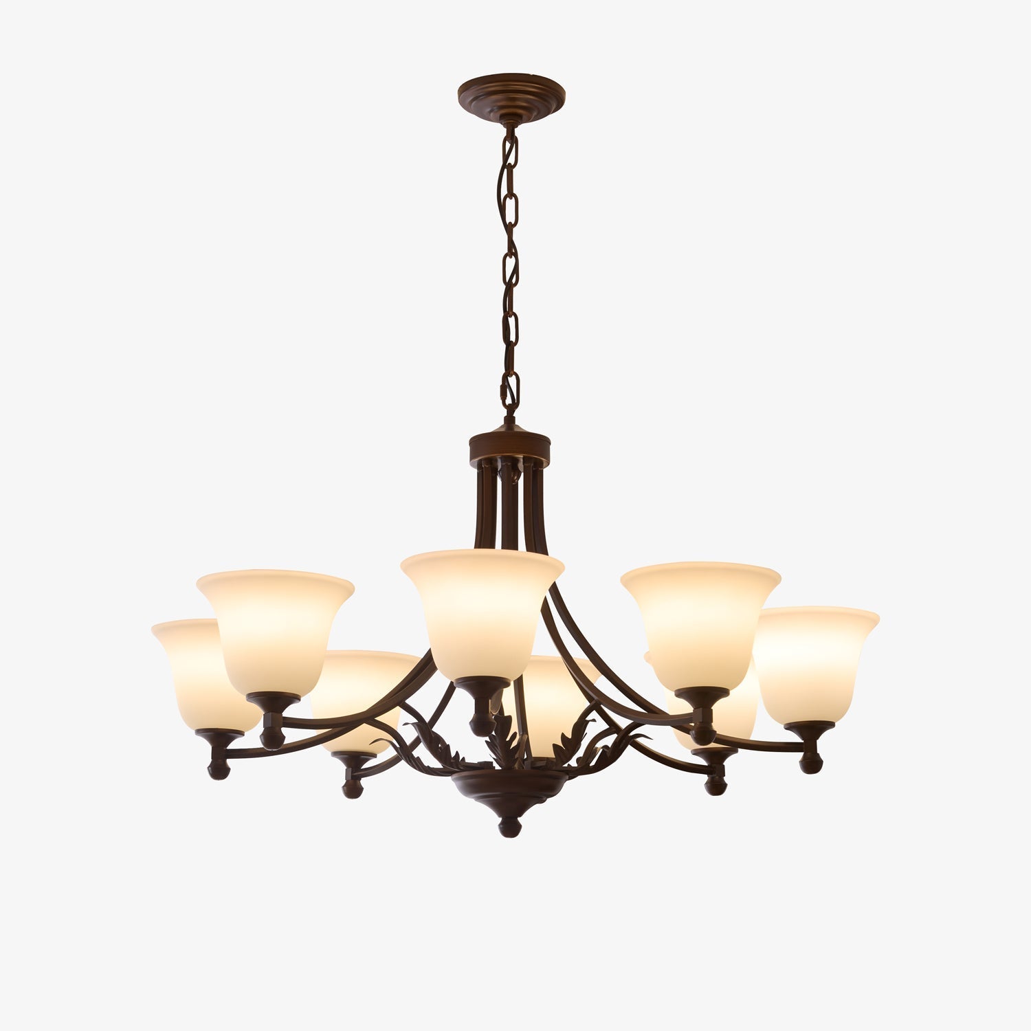 Elorira Traditional Elegance Bloom Glass Chandelier-Neutral Decor