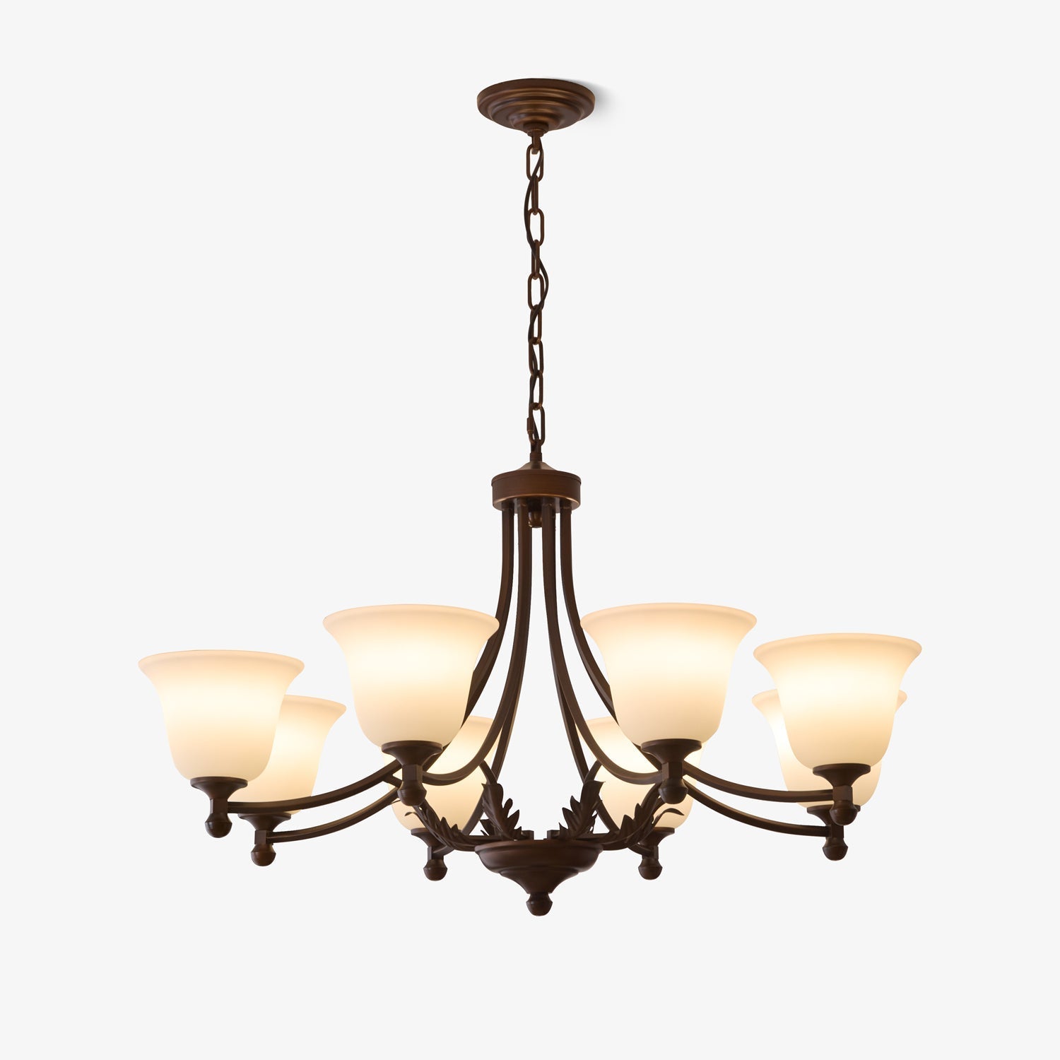 Elorira Traditional Elegance Bloom Glass Chandelier-Neutral Decor