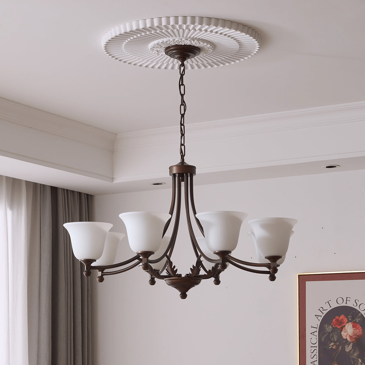 Elorira Traditional Elegance Bloom Glass Chandelier-Neutral Decor