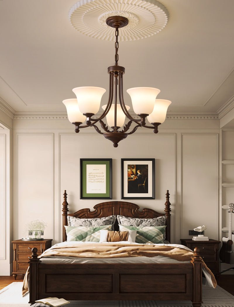 Elorira Traditional Elegance Bloom Glass Chandelier-Neutral Decor