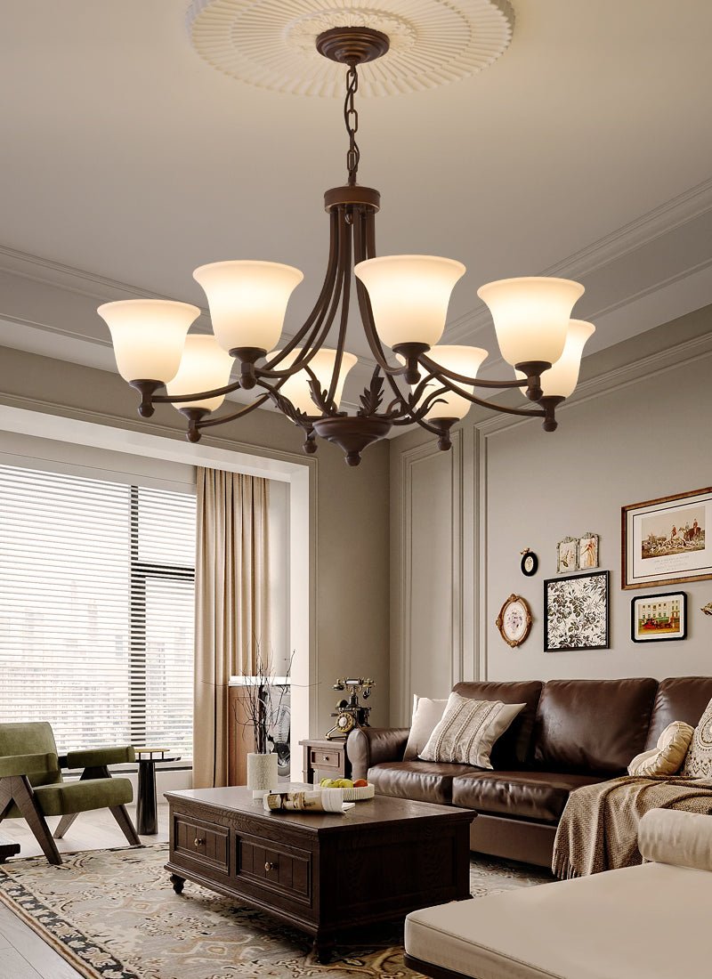 Elorira Traditional Elegance Bloom Glass Chandelier-Neutral Decor
