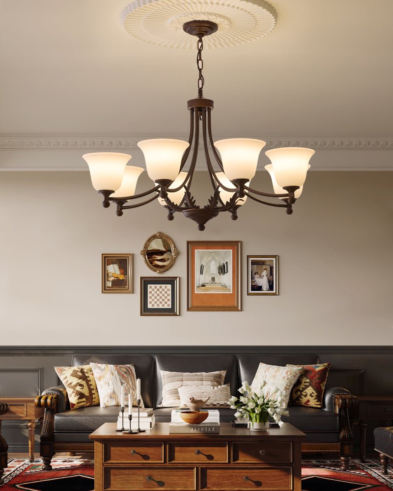 Elorira Traditional Elegance Bloom Glass Chandelier-Neutral Decor