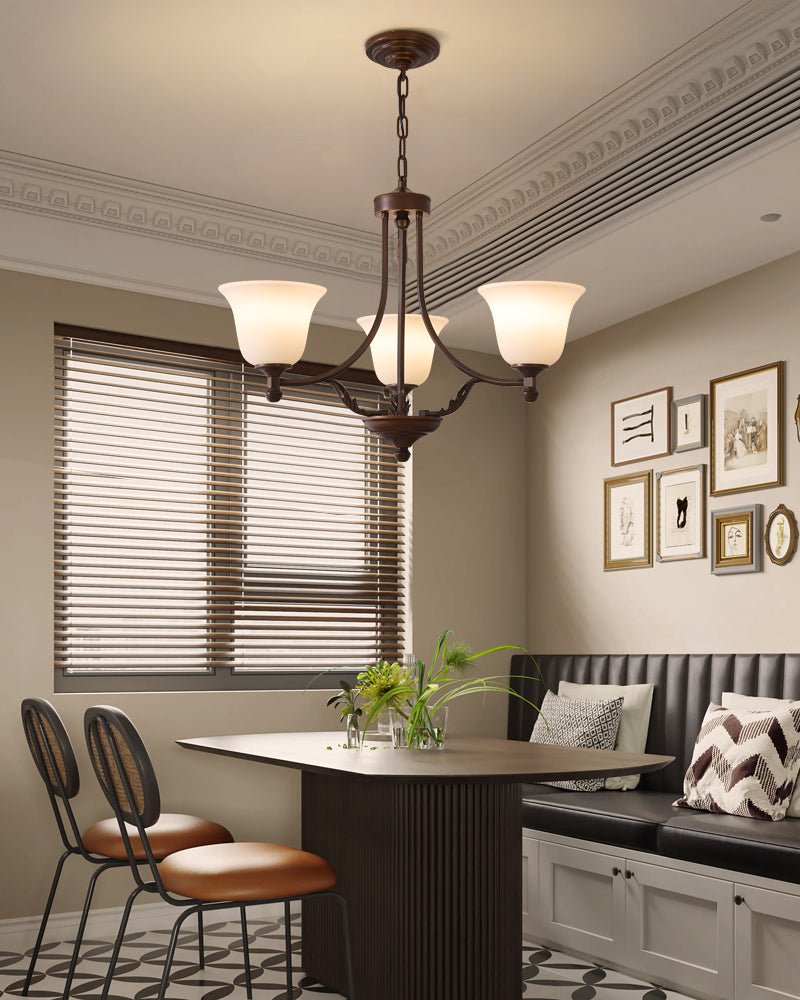 Elorira Traditional Elegance Bloom Glass Chandelier-Neutral Decor
