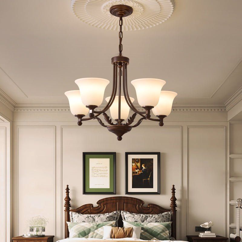 Elorira Traditional Elegance Bloom Glass Chandelier-Neutral Decor