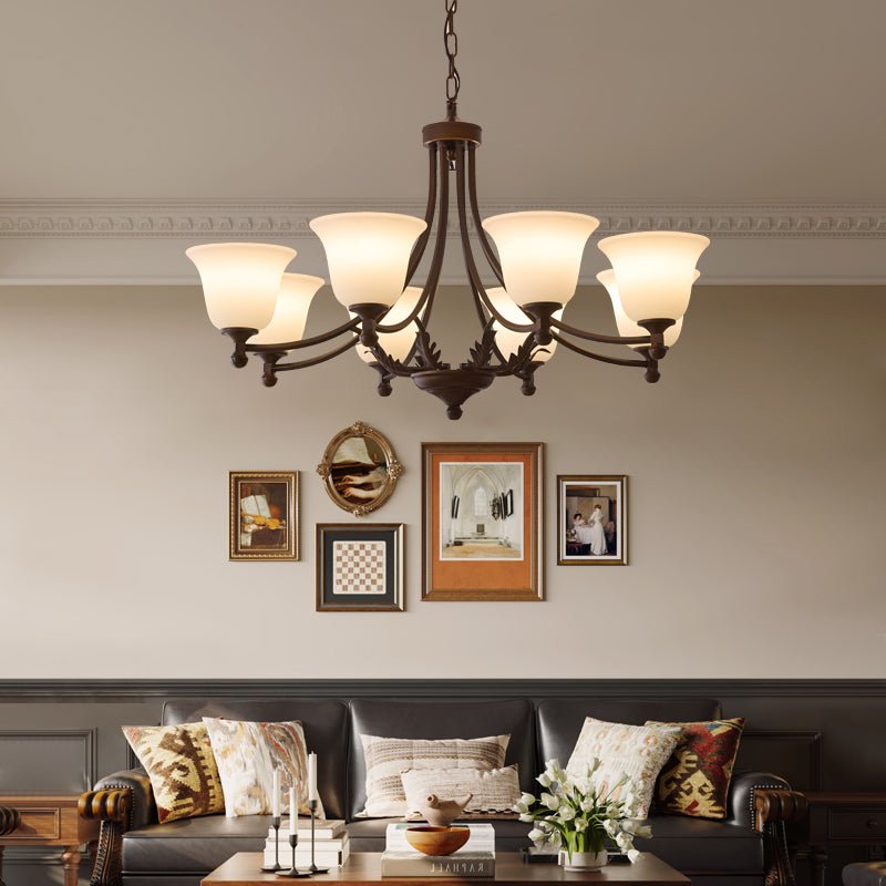 Elorira Traditional Elegance Bloom Glass Chandelier-Neutral Decor