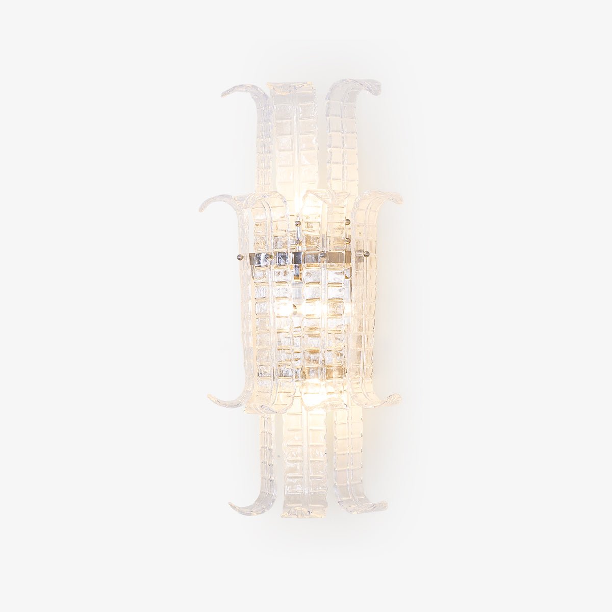 Aurora Wall Sconce Clear Murano Glass Panel Geometric-Neutral Decor