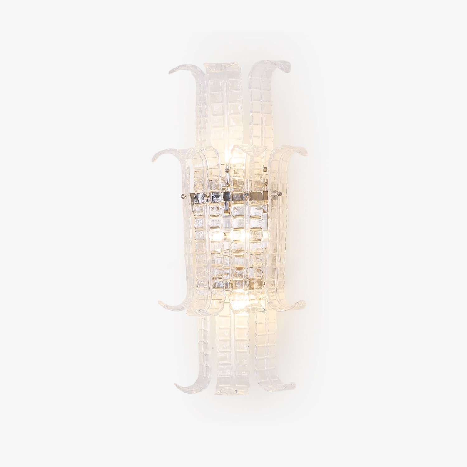 Aurora Wall Sconce Clear Murano Glass Panel Geometric-Neutral Decor