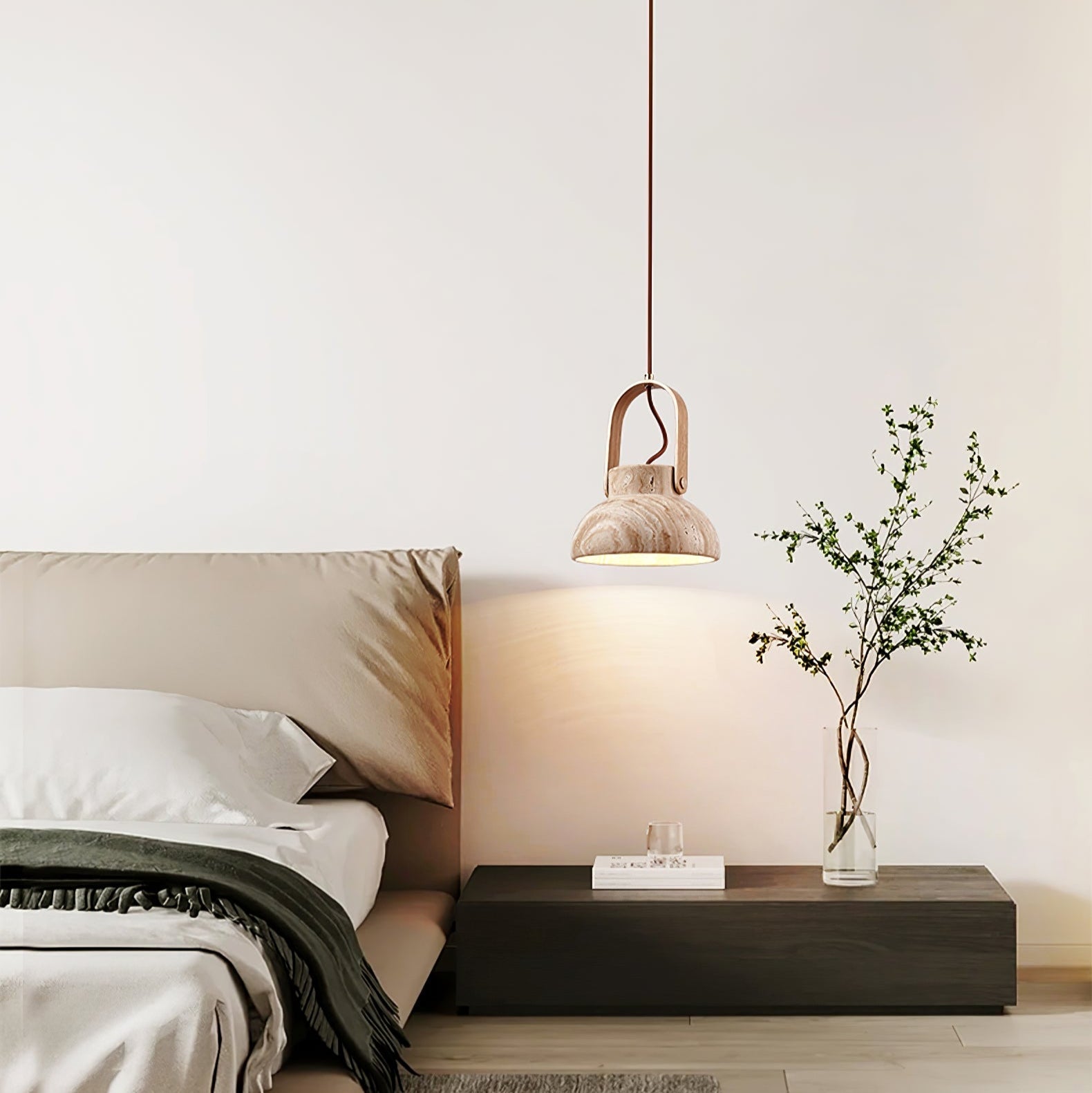 Frix Travertine Pendant Light-Neutral Decor