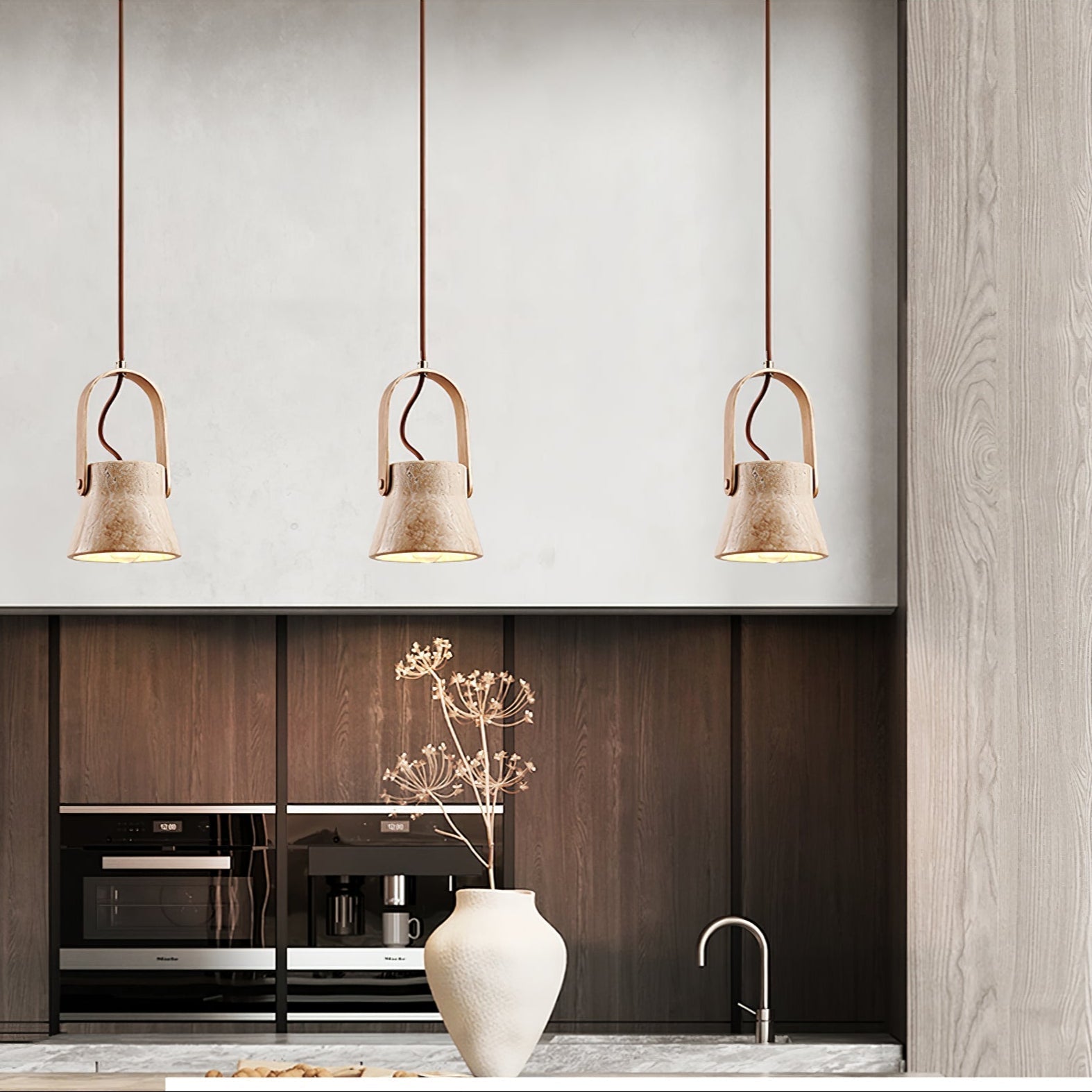 Frix Travertine Pendant Light-Neutral Decor