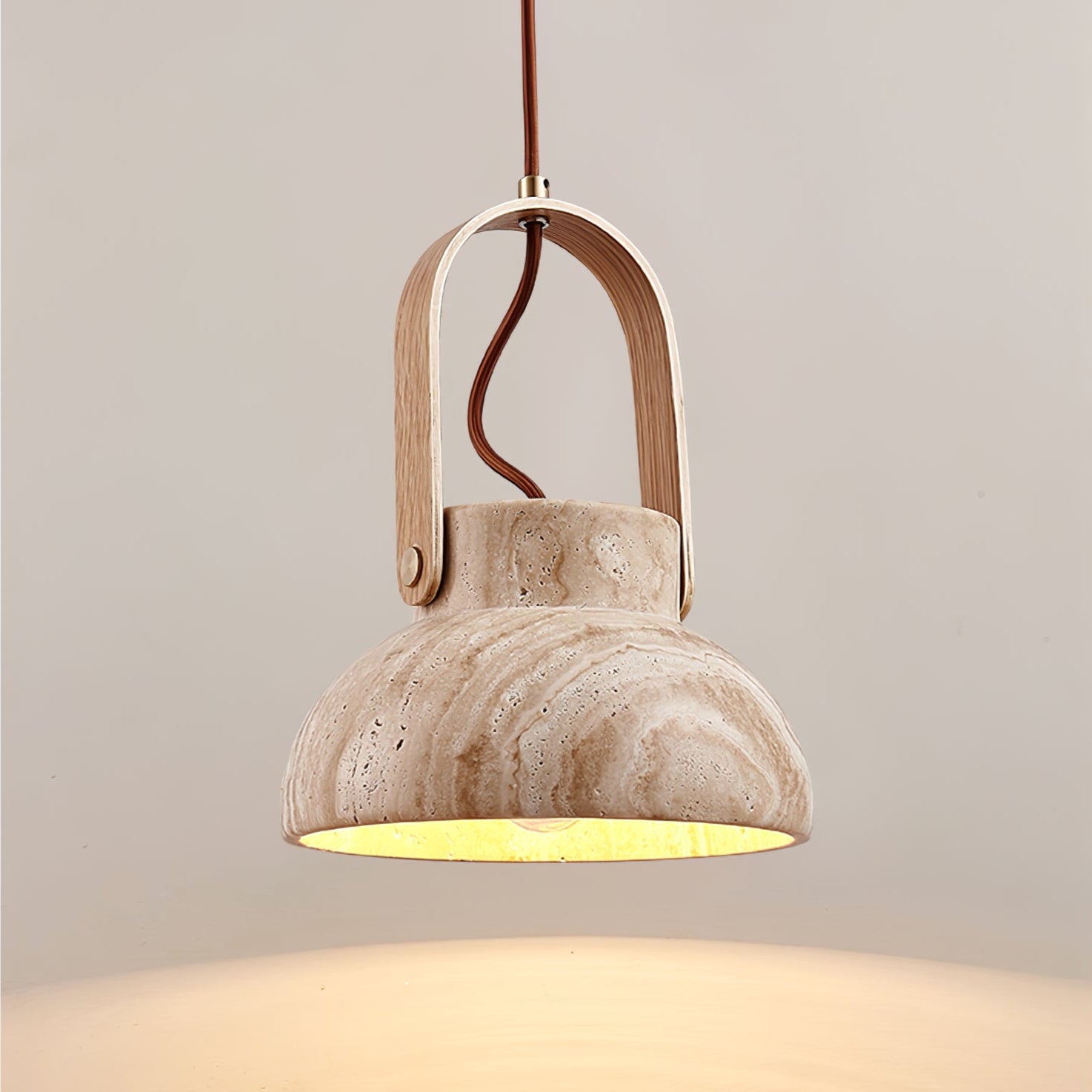 Frix Travertine Pendant Light-Neutral Decor