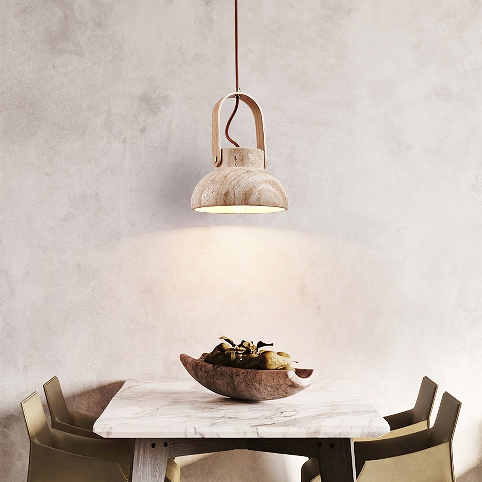 Frix Travertine Pendant Light-Neutral Decor