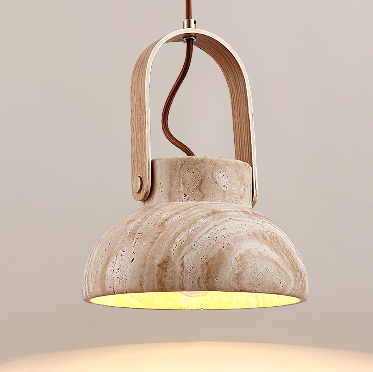 Frix Travertine Pendant Light-Neutral Decor