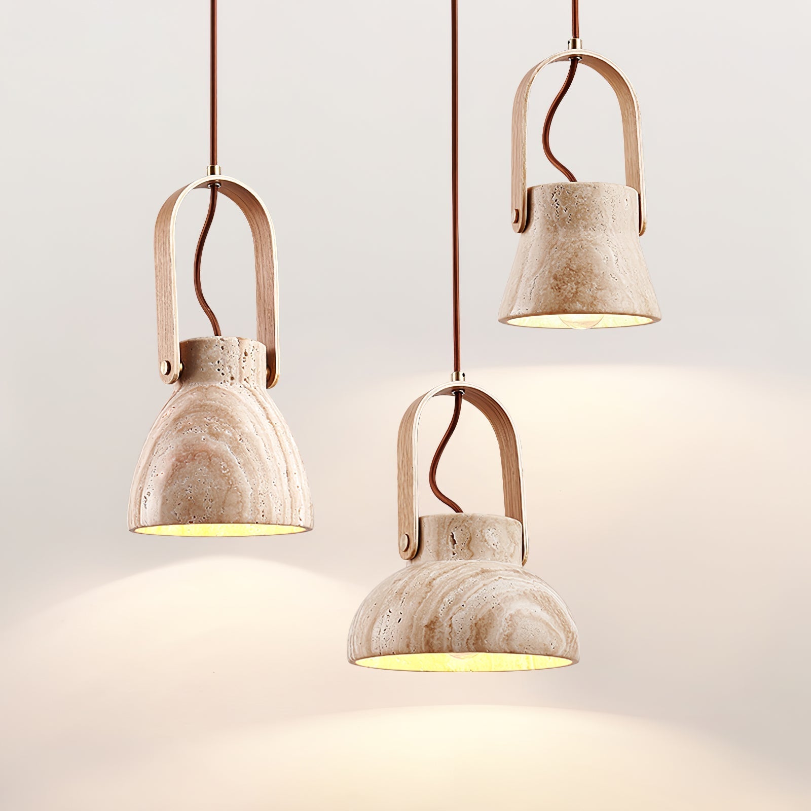 Frix Travertine Pendant Light-Neutral Decor