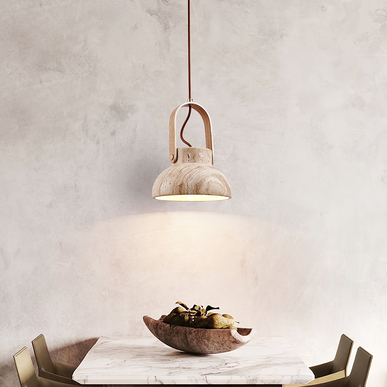 Frix Travertine Pendant Light-Neutral Decor