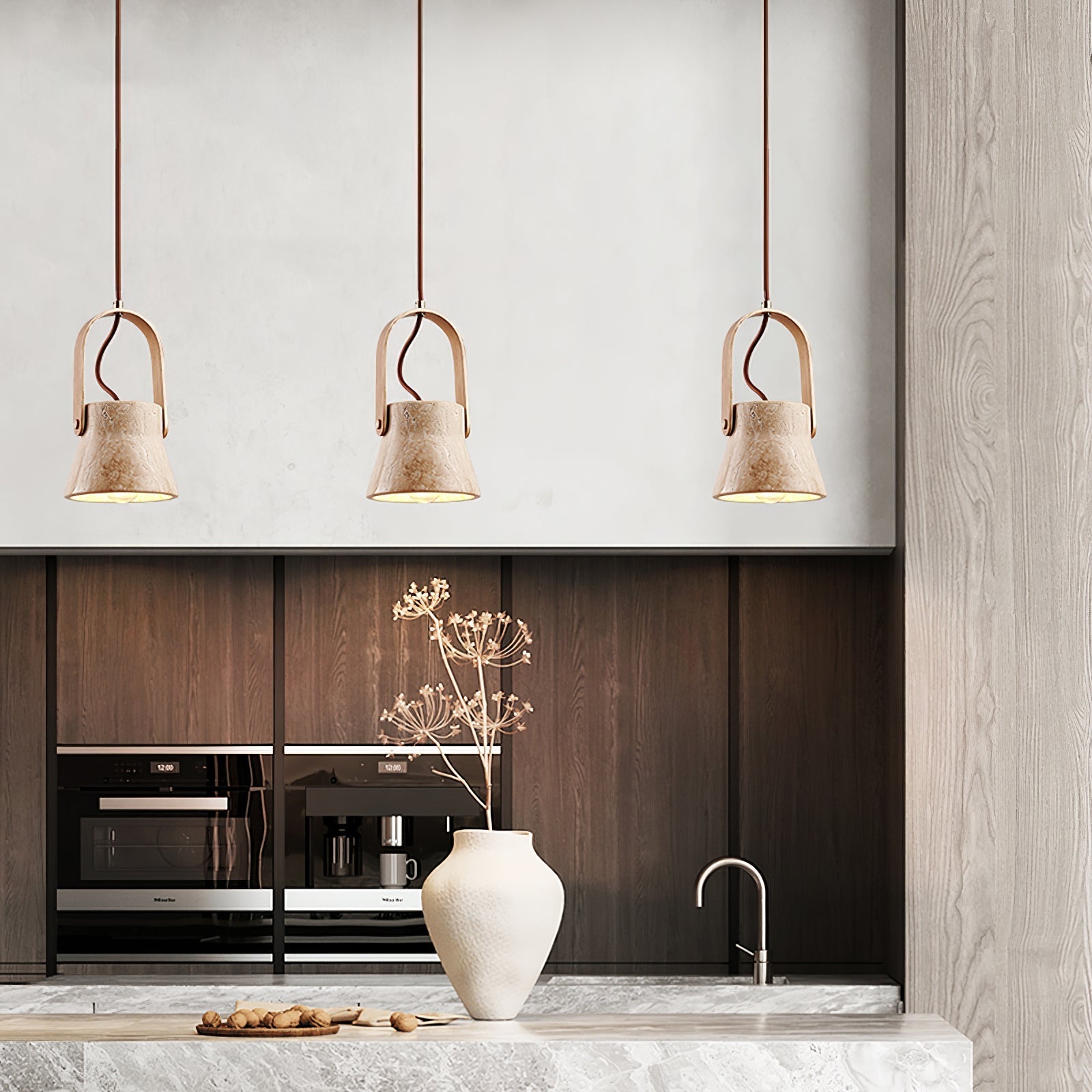 Frix Travertine Pendant Light-Neutral Decor