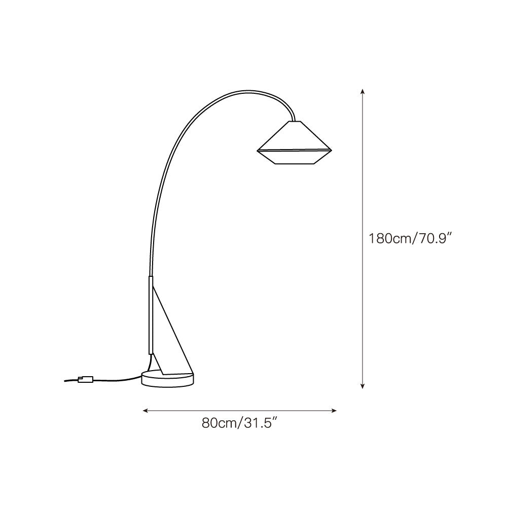 The black Avenir Arc Floor Lamp shown from the side.