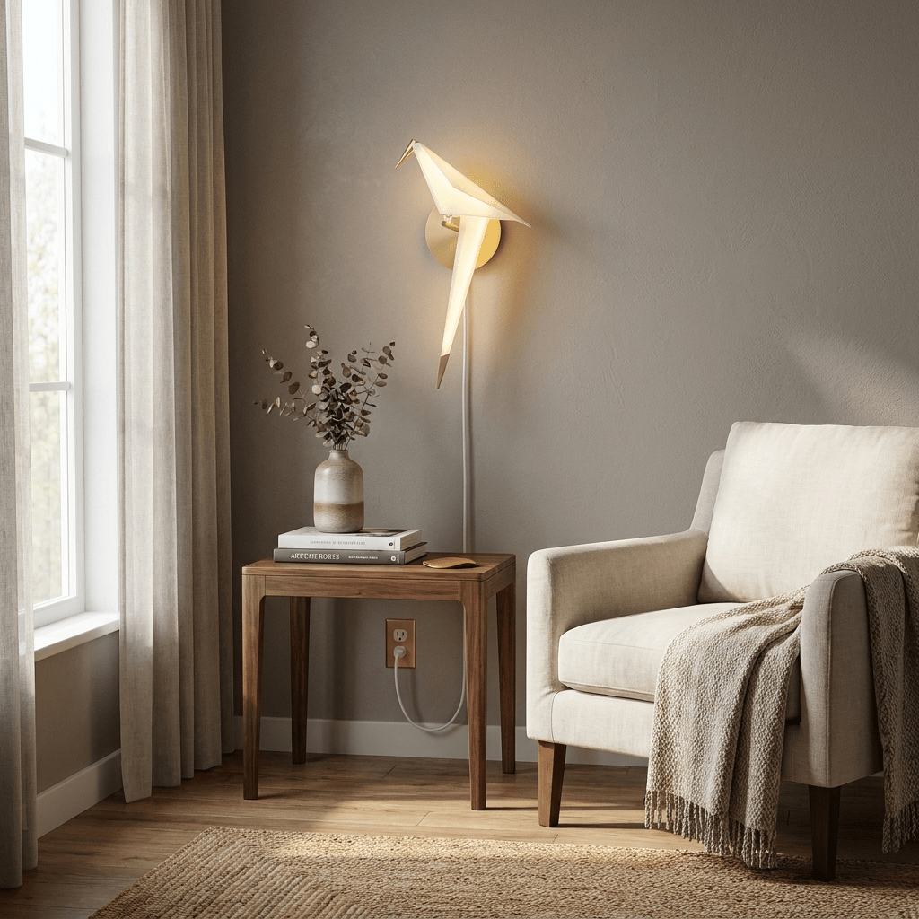 Avian Serenity Plug-in Wall Lamp-Neutral Decor