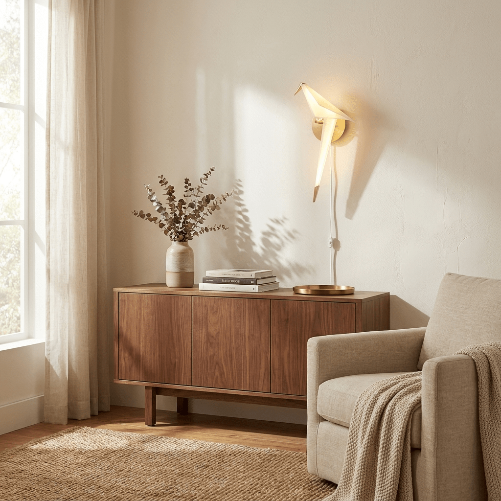 Avian Serenity Plug-in Wall Lamp-Neutral Decor
