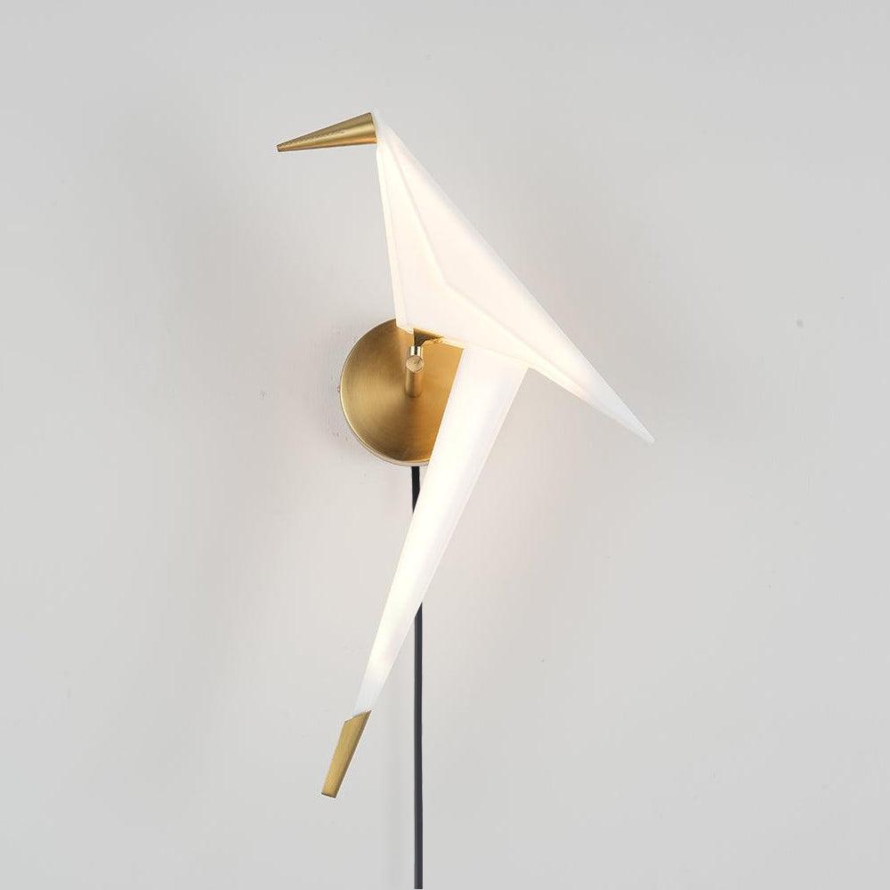 Visileth Nordic Art Crane Plug-In Wall Lamp-Neutral Decor