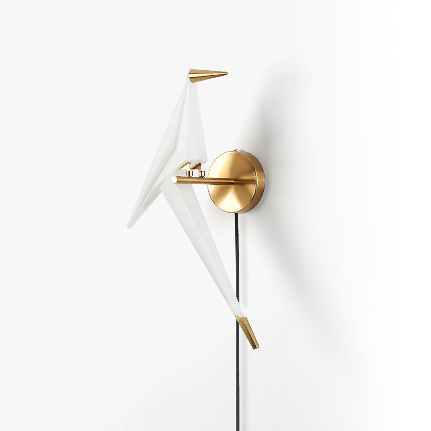Visileth Nordic Art Crane Plug-In Wall Lamp-Neutral Decor
