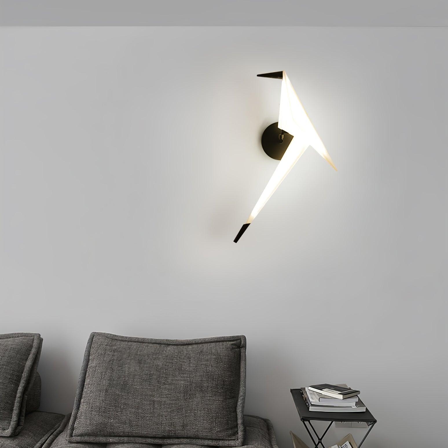 Visileth Nordic Art Crane Plug-In Wall Lamp-Neutral Decor