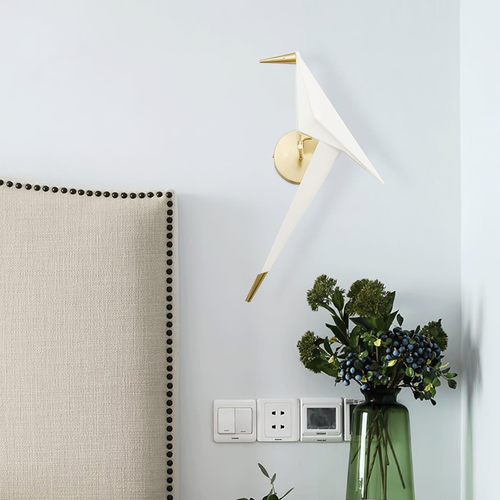 Eovela Nordic Art Paper Crane Wall Lamp-Neutral Decor