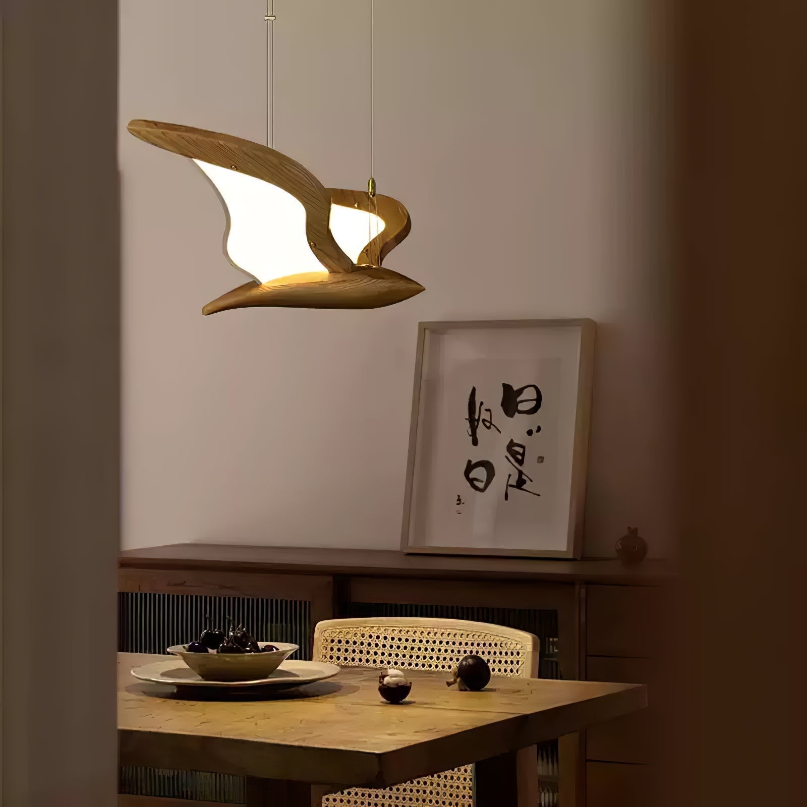Lyvynia Organic Wood Pendant Light-Neutral Decor
