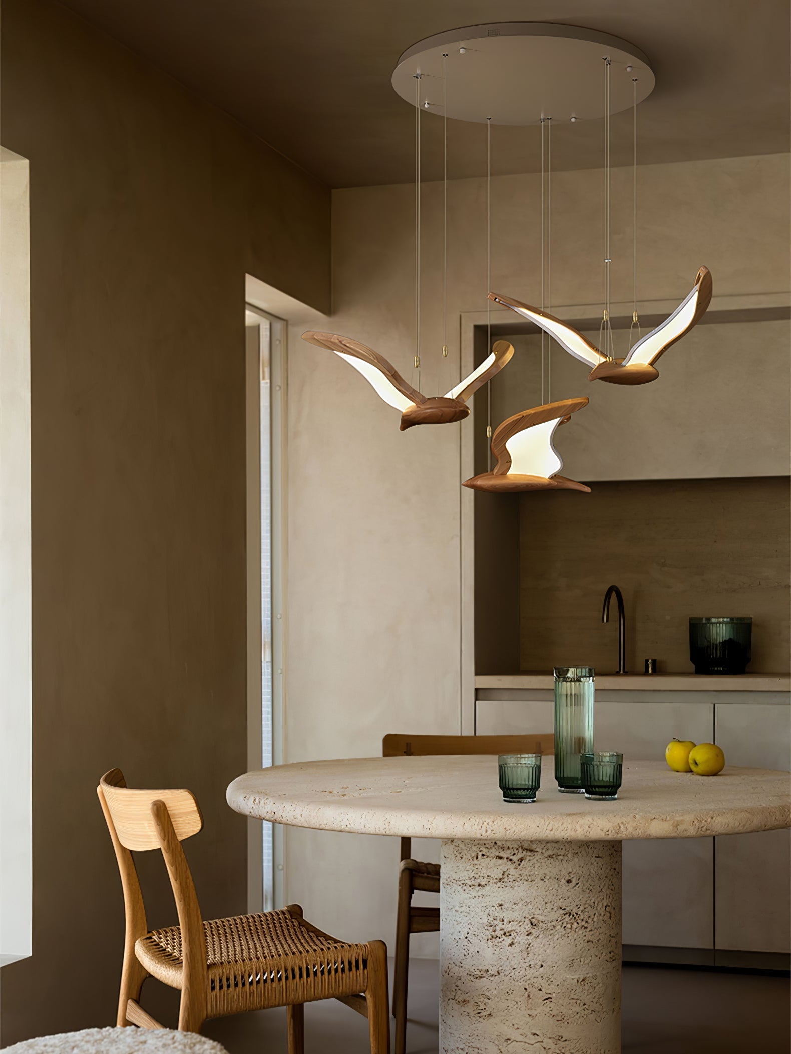 Lyvynia Organic Wood Pendant Light-Neutral Decor