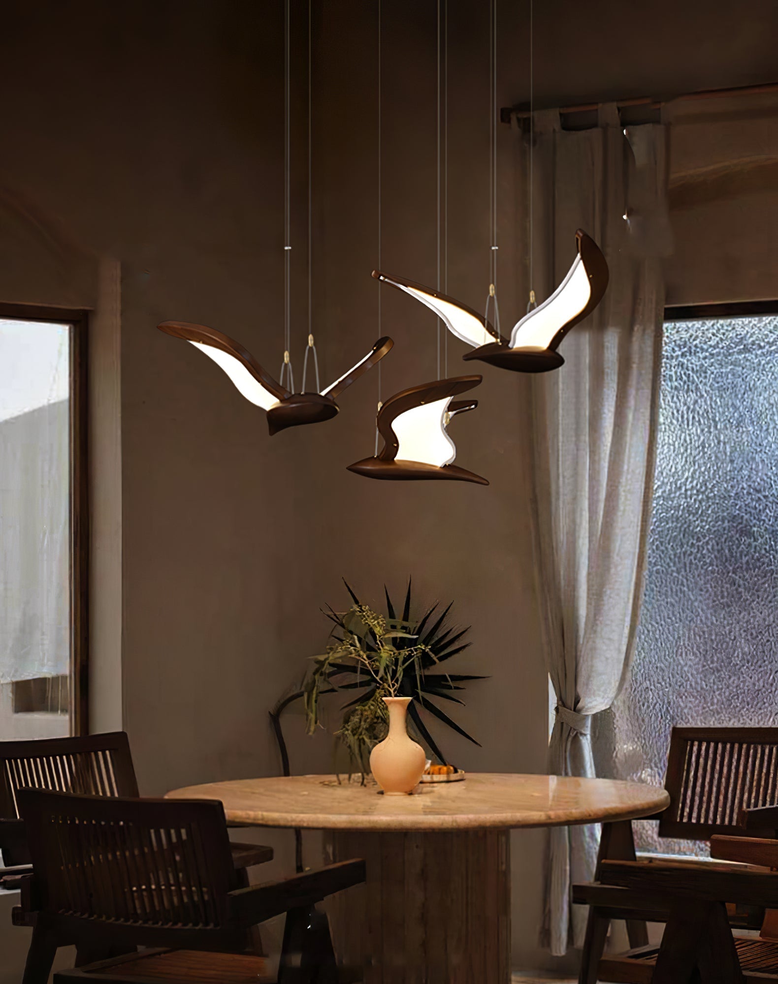 Lyvynia Organic Wood Pendant Light-Neutral Decor