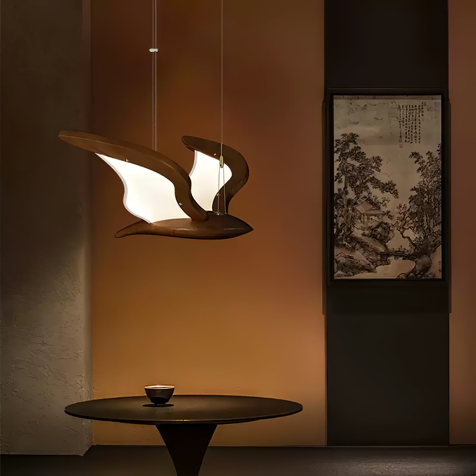 Lyvynia Organic Wood Pendant Light-Neutral Decor
