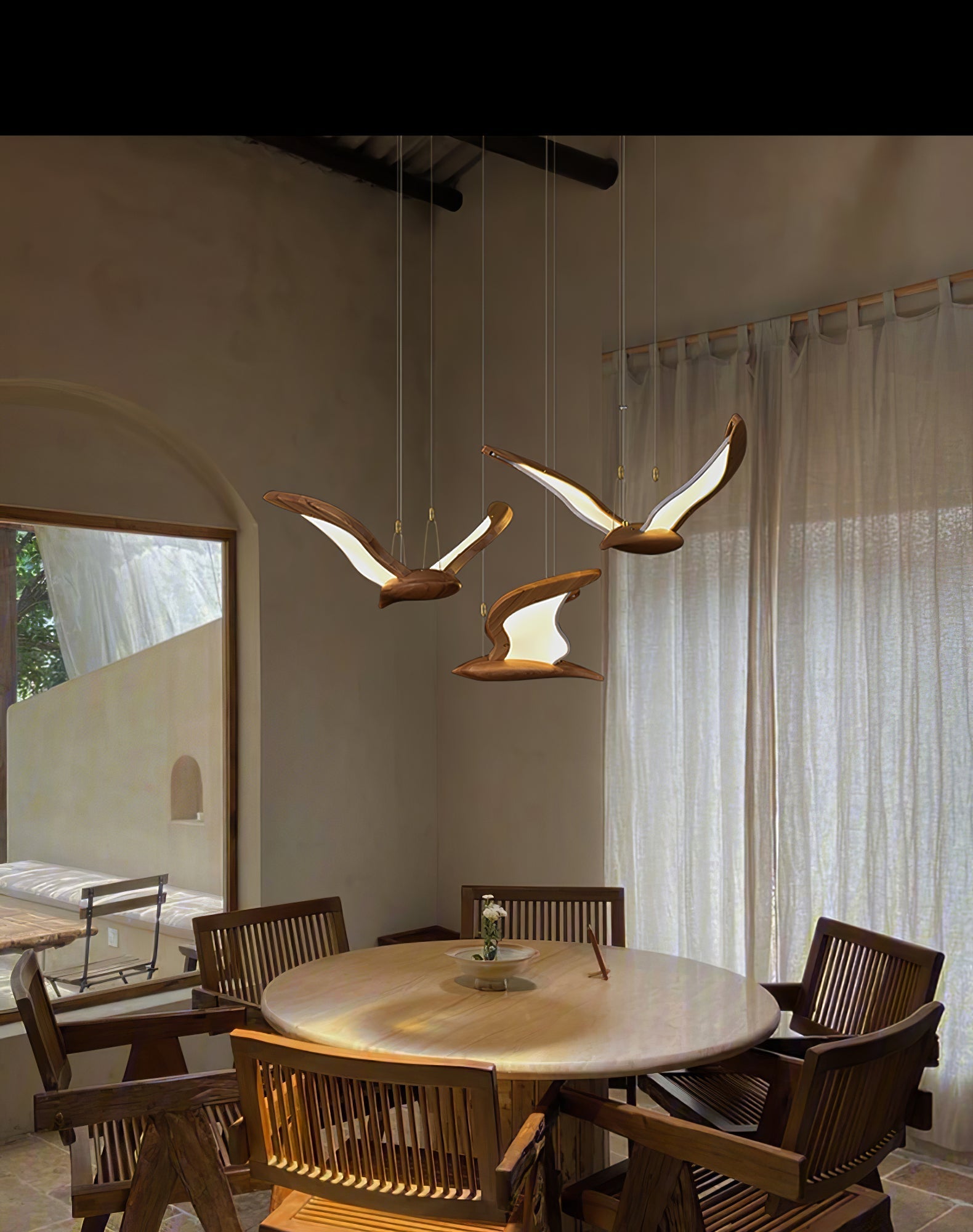 Lyvynia Organic Wood Pendant Light-Neutral Decor