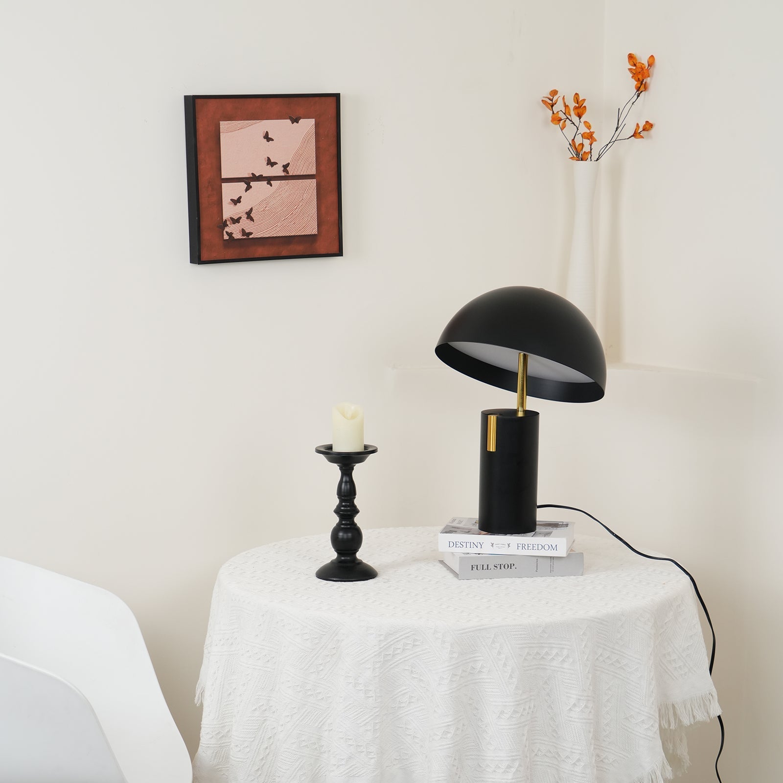 Veroca Steel Industrial Table Lamp-Neutral Decor