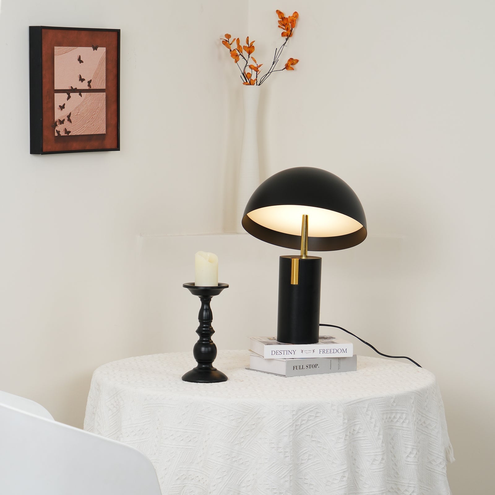 Veroca Steel Industrial Table Lamp-Neutral Decor