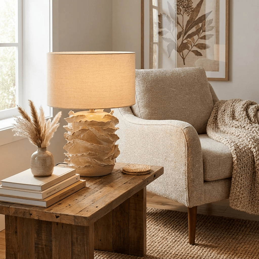 Avvolta Ceramic Table Lamp-Neutral Decor