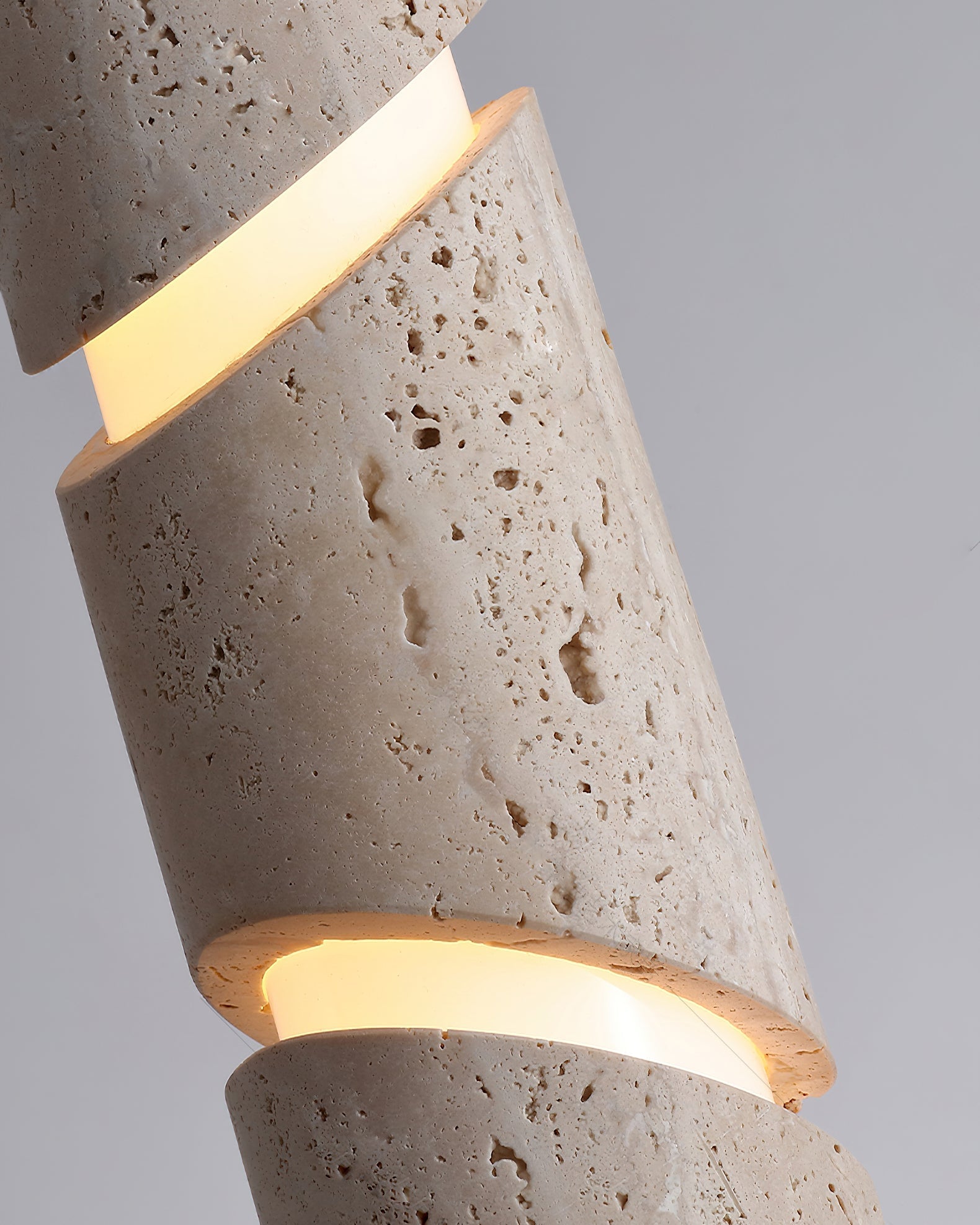 The top of the pendant lamp showing the warm wood detail.