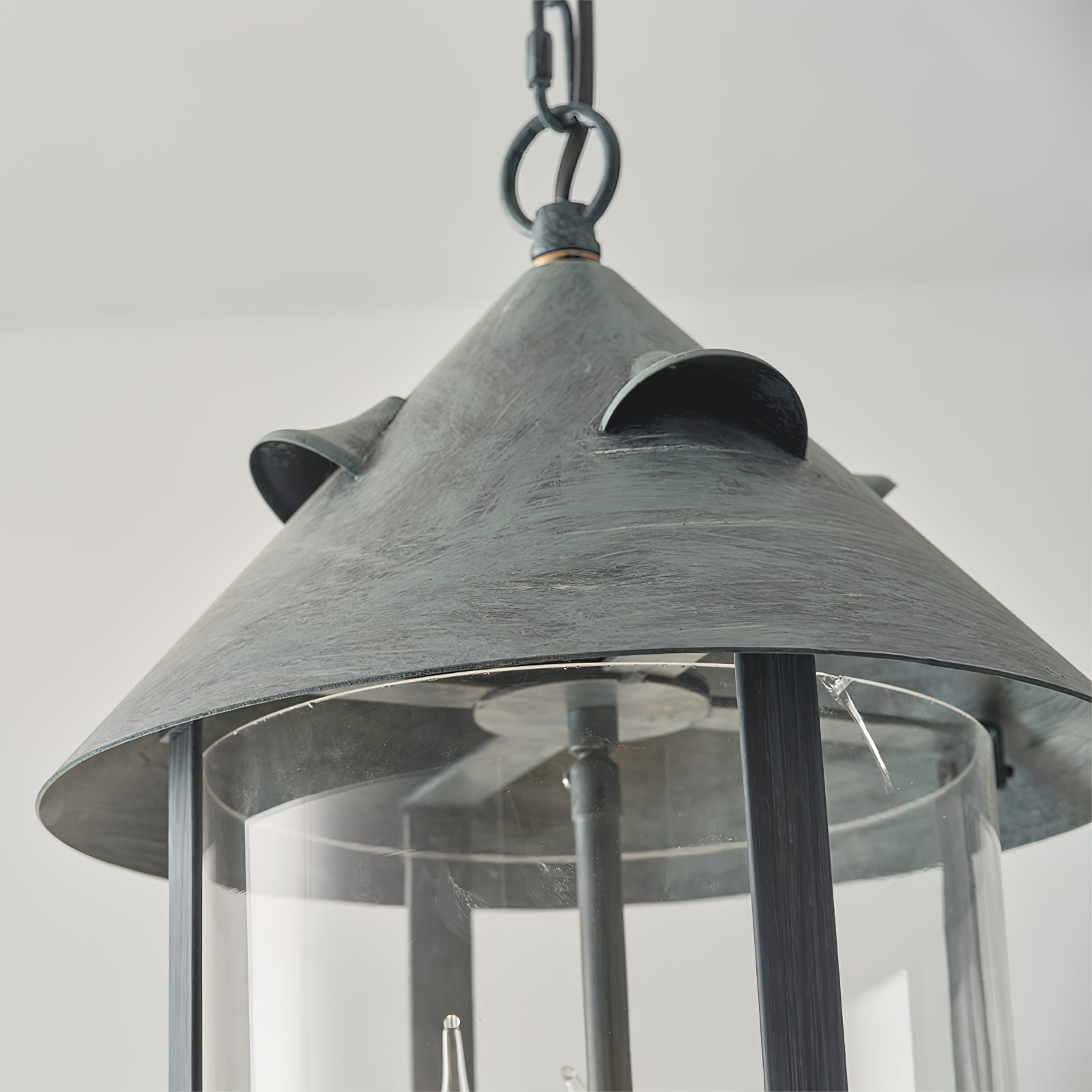 Tinduvyh Vintage Industrial Metal Glass Lantern Pendant Lamp