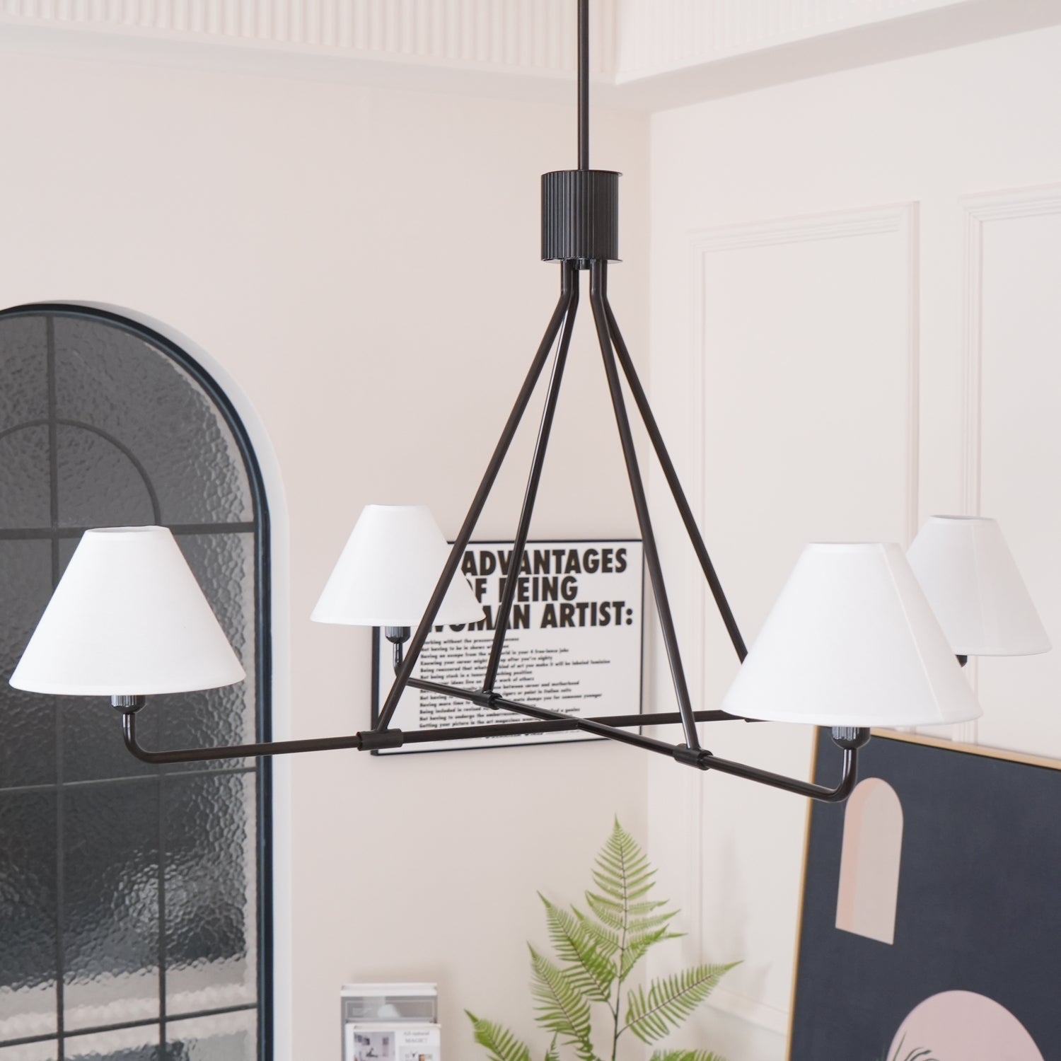 Vase Chandelier Cone Shade Minimalist-Neutral Decor