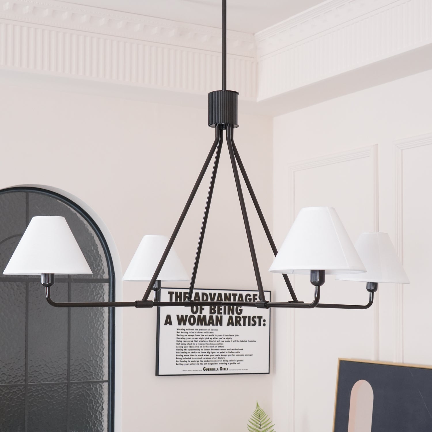 Vase Chandelier Cone Shade Minimalist-Neutral Decor