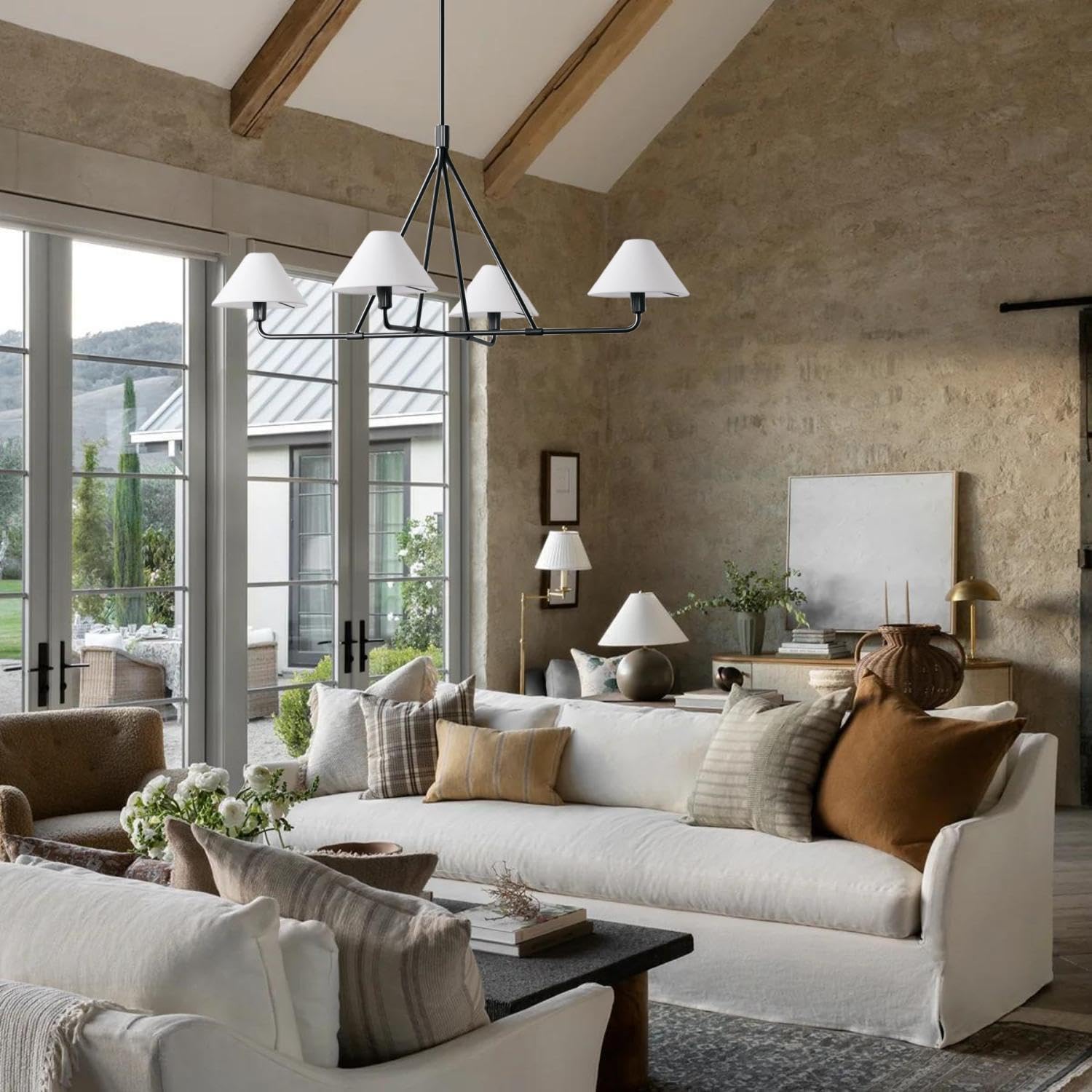 Vase Chandelier Cone Shade Minimalist-Neutral Decor