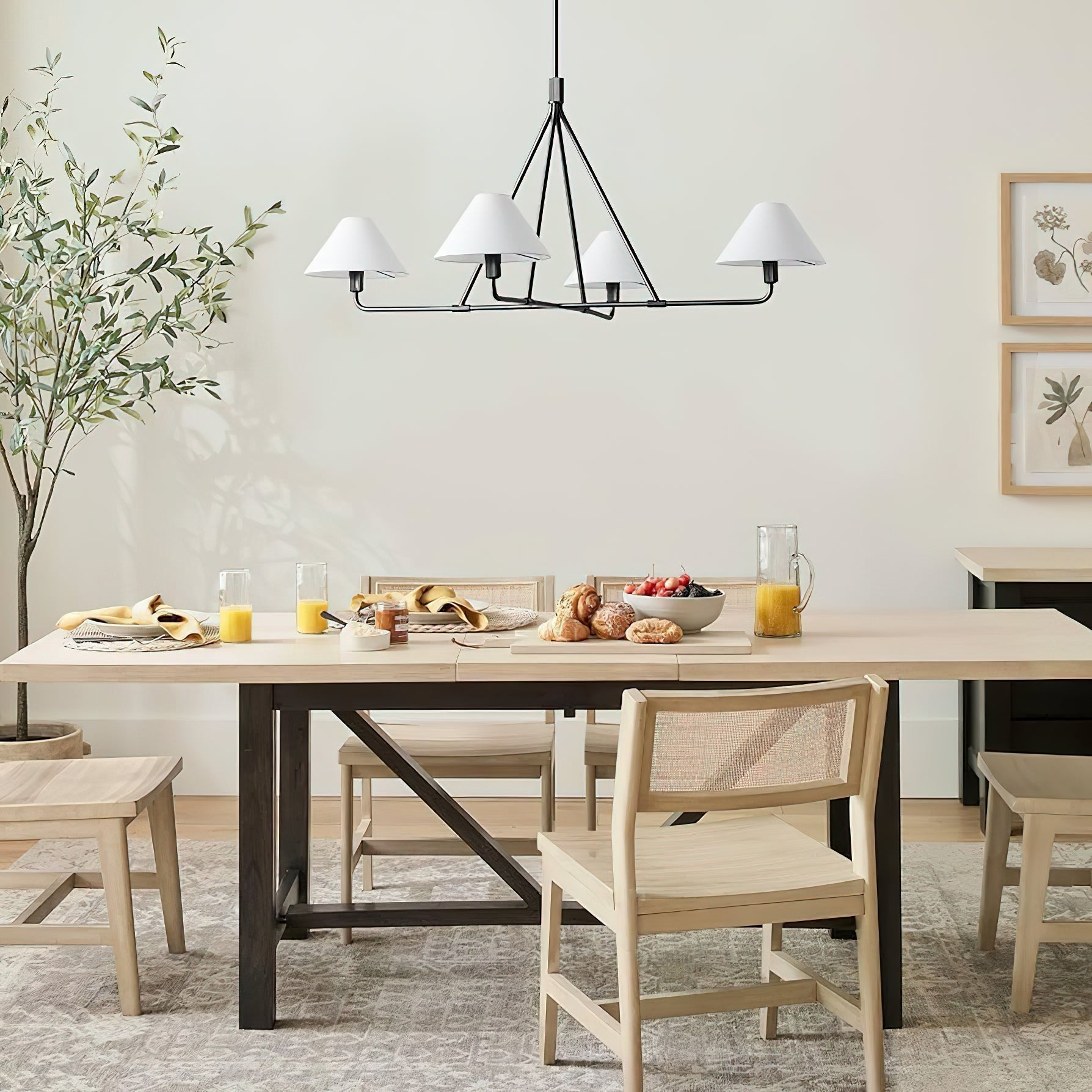 Vase Chandelier Cone Shade Minimalist-Neutral Decor