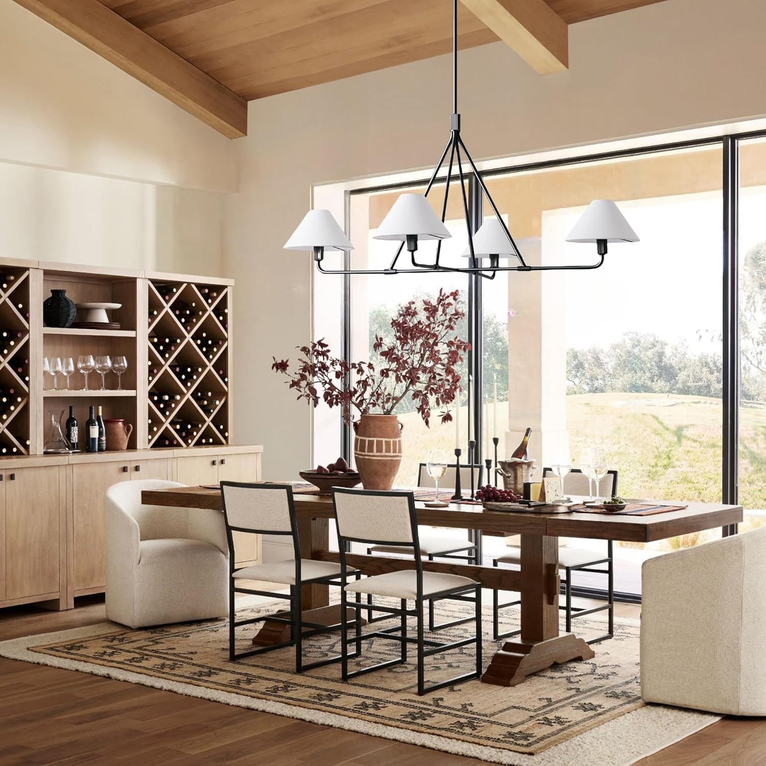Vase Chandelier Cone Shade Minimalist-Neutral Decor