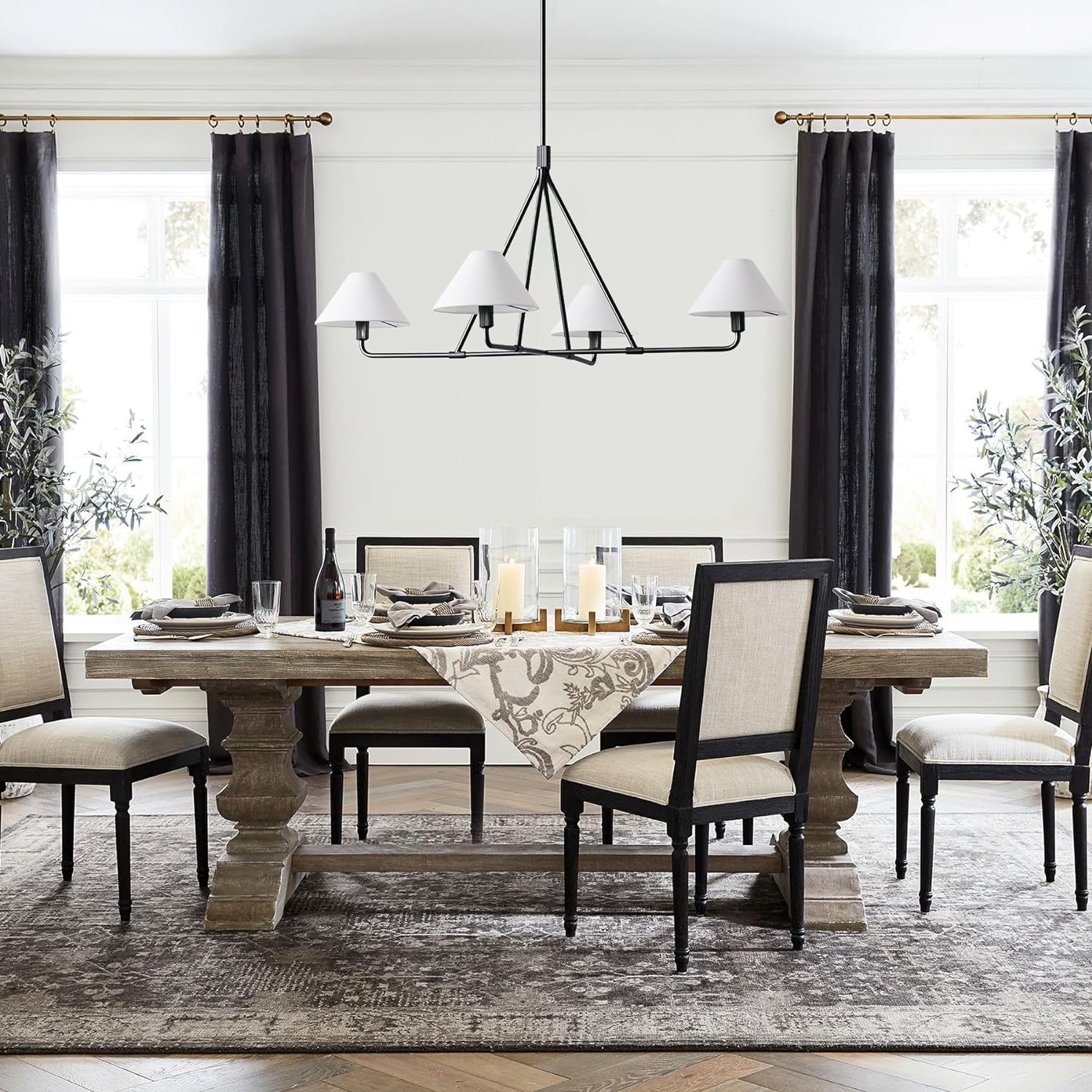 Vase Chandelier Cone Shade Minimalist-Neutral Decor